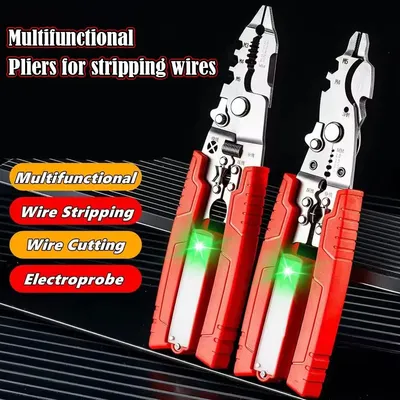 4 in 1 Wire Stripper with Voltage Tester, Multi-function Electric Wire Stripper Wire Twister, Wire Cutter and Splitting Wires