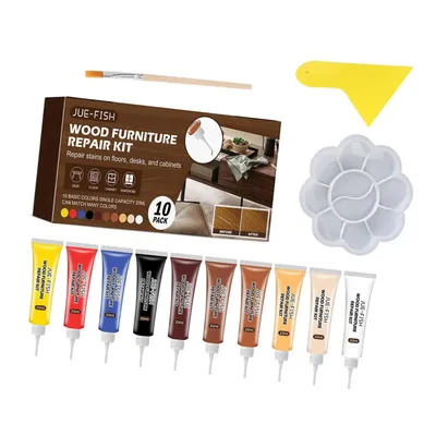 Wood Furniture Repair Kit with Brush Scraper Durable Portable Wood Fillers Wood Floor Repair Kit for Cracks Holes Scratch Floor