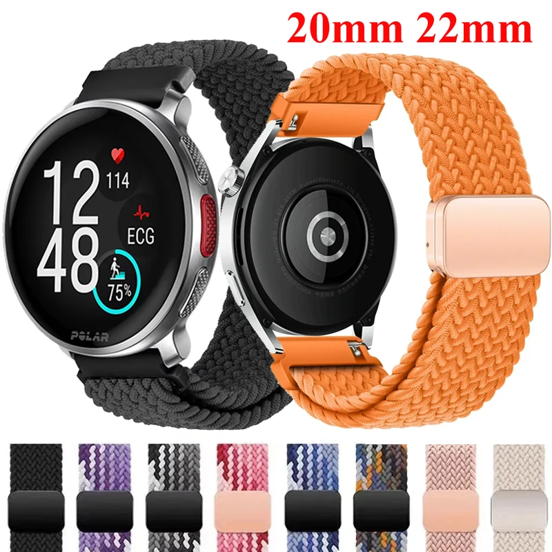 20 mm 22 mm Nylon-Schlaufenband für Polar Vantage M3 M2 V3 Sport, magnetisches geflochtenes Band für Polar Ignite 3 2/Grit X Pro/Pacer Unite 2 Image