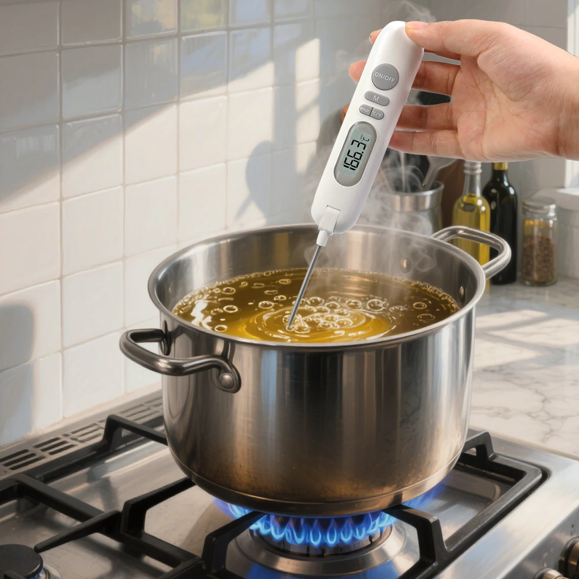 Hochpräzises Kontakt-Lebensmitteltemperaturmessgerät für den Heimgebrauch, Backen, Zucker, Karamellisierung, Öltemperatur, Babymilchflaschenpulver Image