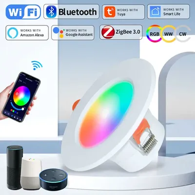 Wifi smart led down light zigbee dimmen runde strahler 5w 7w 10w 15w rgb farbwechsel warm kühles licht alexa google home vocie