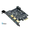 PCIe a 3 USB 2 Tipo C Converti Scheda HUB PCI-E Scheda PCI Express a USB C Estendi Adattatore Scheda Riser Controller di Alimentazione SATA 19PIN