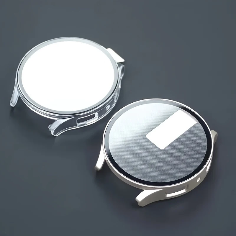 2 Stück Displayschutzhülle für Samsung Galaxy Watch 7 6 5 4 40 mm 44 mm, mattes Hart-PC-Gehäuse + Schutzhülle aus gehärtetem Glas, Stoßstange Image