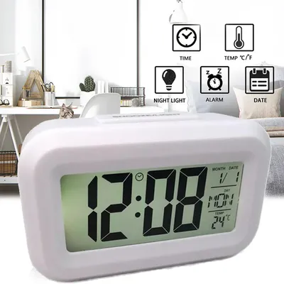 LED digitaler Wecker elektronischer digitaler Alarm bildschirm Desktop-Uhr für Home-Office-Hintergrund beleuchtung Schlummer daten Kalender Schreibtisch uhren