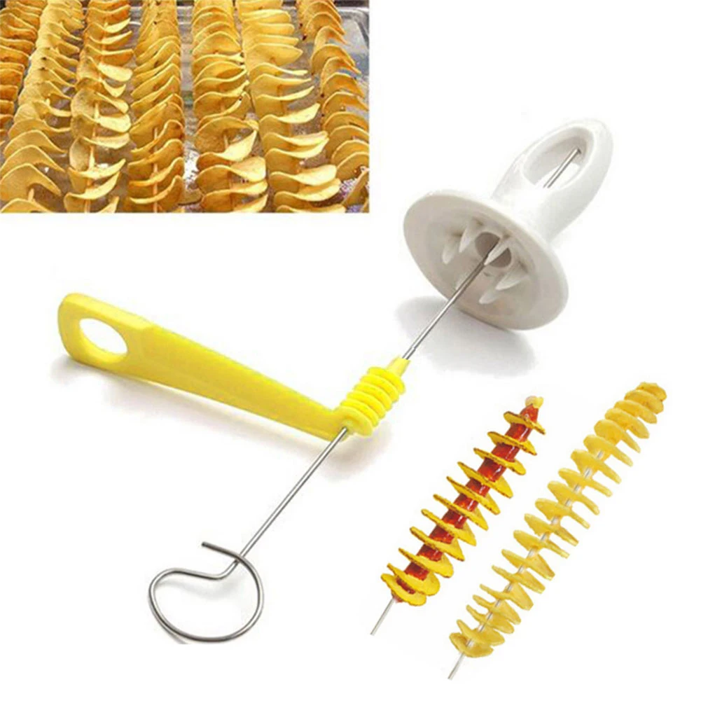 Spiralizer-Chips-Maker mit 4 Edelstahlstäben, manueller gedrehter Kartoffelschneider, wiederverwendbarer Kartoffel-Twister, Küchenhelfer Image