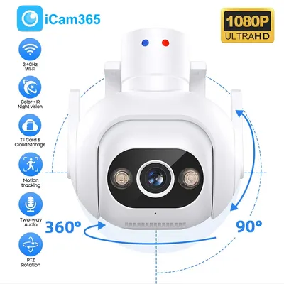 4MP PTZ Camera WIFI IP 10x Zoom Color Night Vision Webcam AI Humanoid Detection Wifi Security Cameras CCTV Baby Monitor Alarm