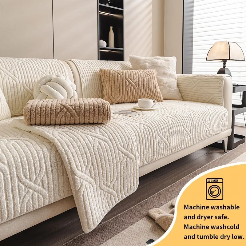 1 STÜCK-Shu Mianrong Sofa Matte 2025 Neue Anti-rutsch Warme Kissen Sofa Abdeckung Abdeckung Vier saison Universal Sofa Matte Image