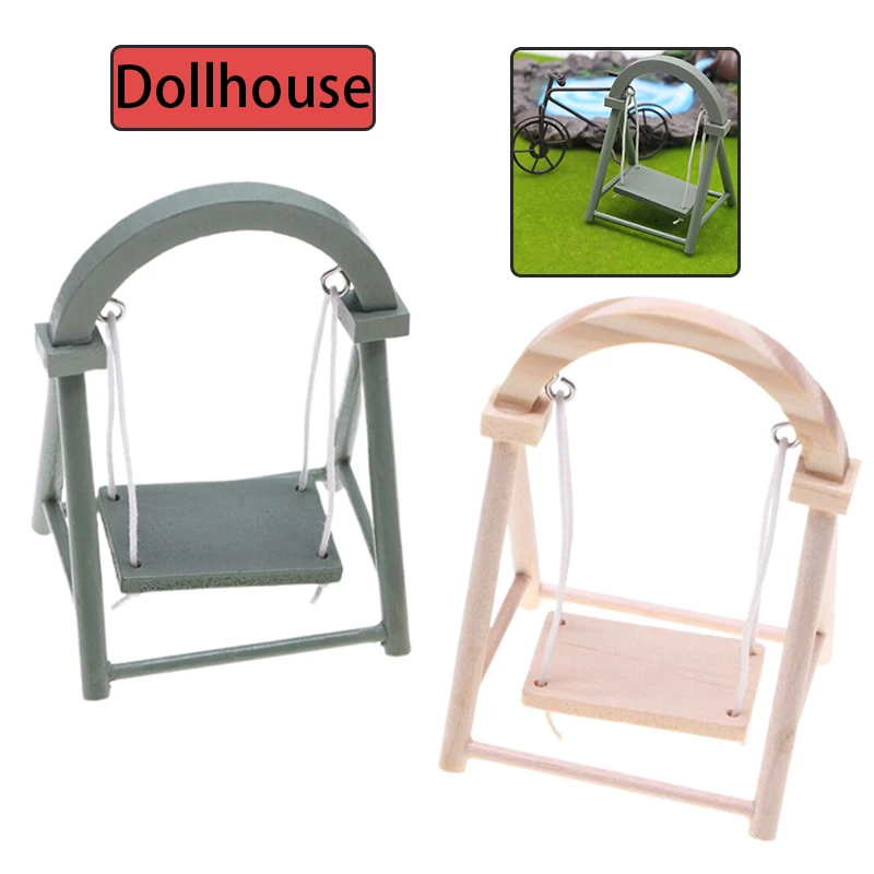 1:12 Schaukelstuhl Spielzeug Puppenhaus Miniaturmöbel Schaukelstuhl DIY Garten Spielszene Haus Layout Kinderspielzeug