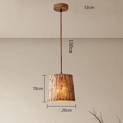 Wabi-Sabi Tree Barrel Pendant Light - Vintage Industrial Style Hanging Lamp for Home, Hotel, and Cafe Decor