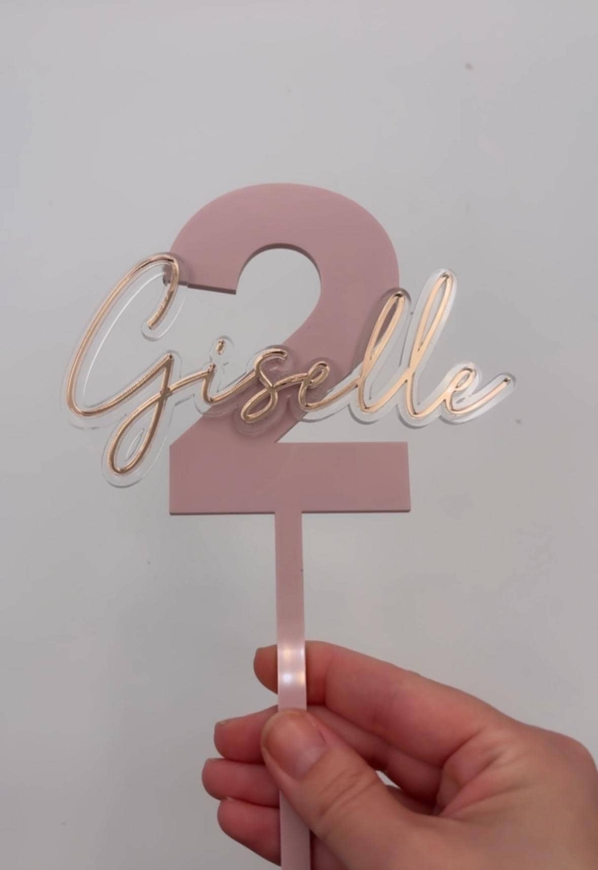 Topper per torta con nome ed età / Topper per torta in acrilico / Topper per torta con nome / Personalizzato / Decorazione per torta di compleanno /