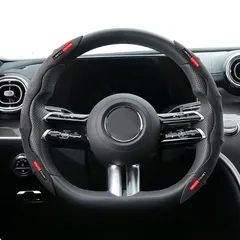 1set Premium Suede Breathable Non-slip Segmented Car Steering Wheel Cover For Toyota Lexus Nissan Honda MG Chevrolet Hyundai KIA