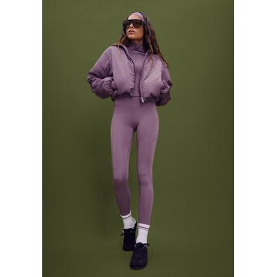 Stradivarius Puffer jacket with puff sleeves Lilac XL