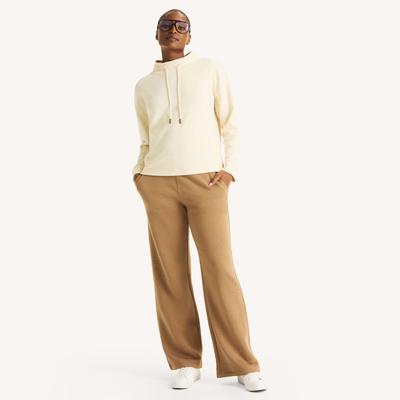 Nautica Women's Wide Leg Fleece Sweatpant 242 (SADDLEBACK), L