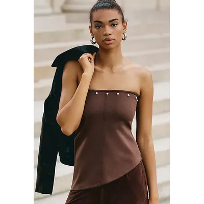By Anthropologie Faux-Suede Asymmetrical Tube Top