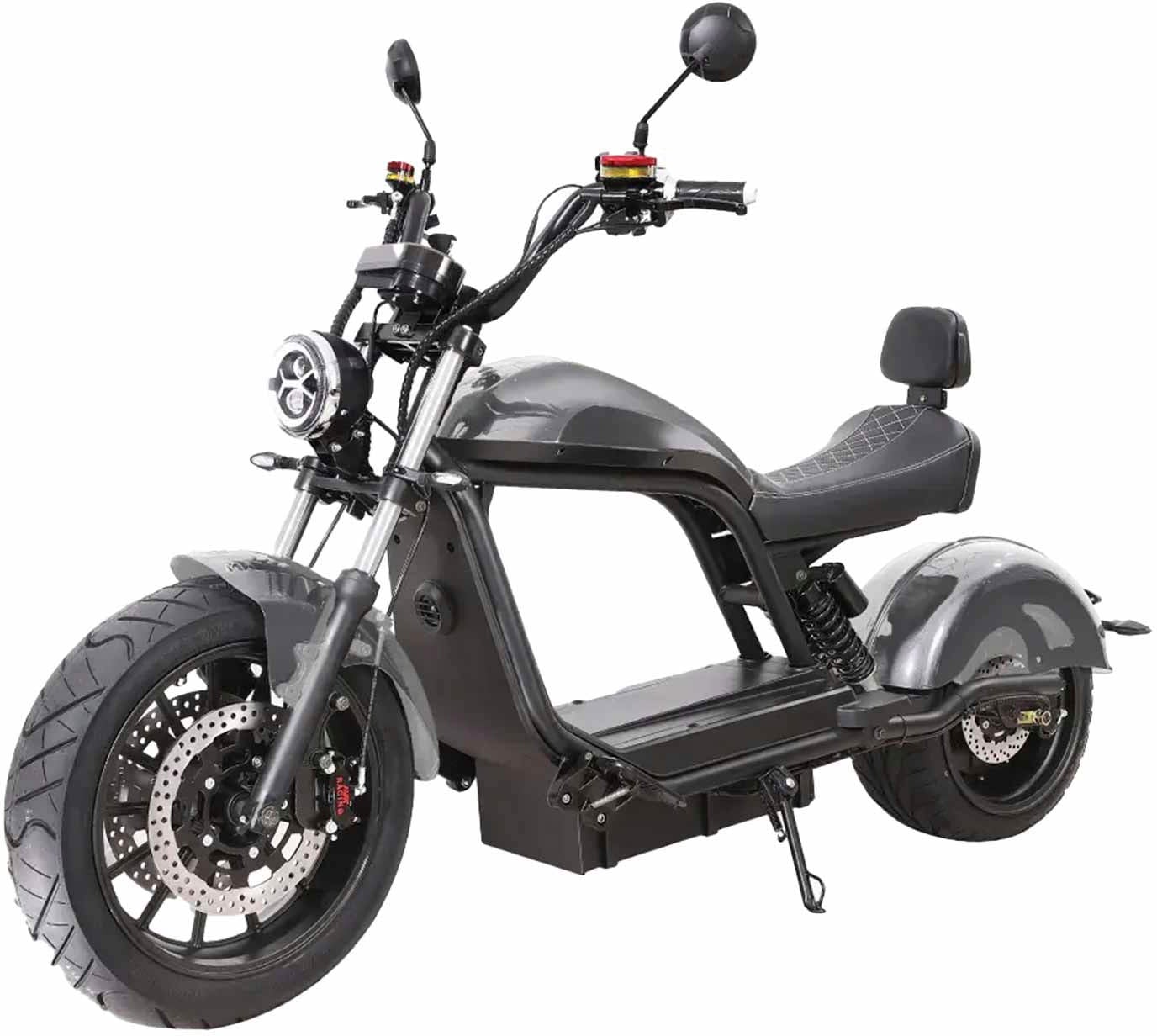 E-Motorroller SXT SCOOTERS "Chopper XL PRO", grau (grau glänzend), Elektromotorroller, 45 km/h, bis zu 80 km Reichweite, mit 30 Ah-Akku, B:95cm L:212cm Image