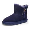 Winterboots ARA "ALASKA Zip", Damen, Gr. 37, ozean zip, Veloursleder, Lammfell, unifarben, sportlich, Schuhe, Stiefel aus echtem Lammfell mit Reißverschluss, G-Weite (weit)