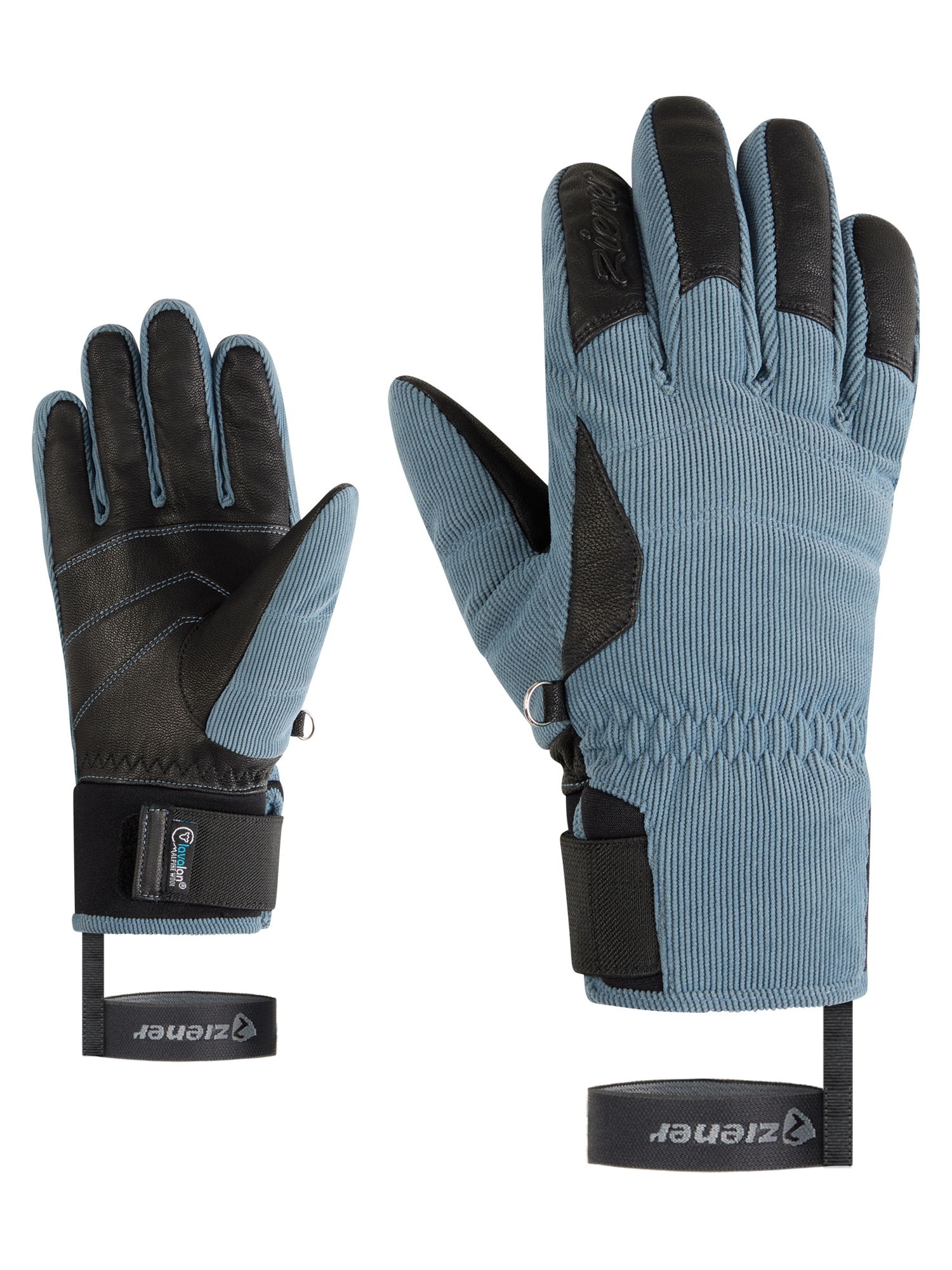 Skihandschuhe ZIENER "KALE-Z AS AW glove lady", Damen, Gr. 7.5, iron sky cord, Materialmix, Handschuhe Image