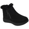 Winterboots SKECHERS "WILSHIRE BLVD-FRESH ZIP", Damen, Gr. 38, schwarz (schwarz, uni), Veloursleder, casual, Schuhe, Boots mit Reißverschluss