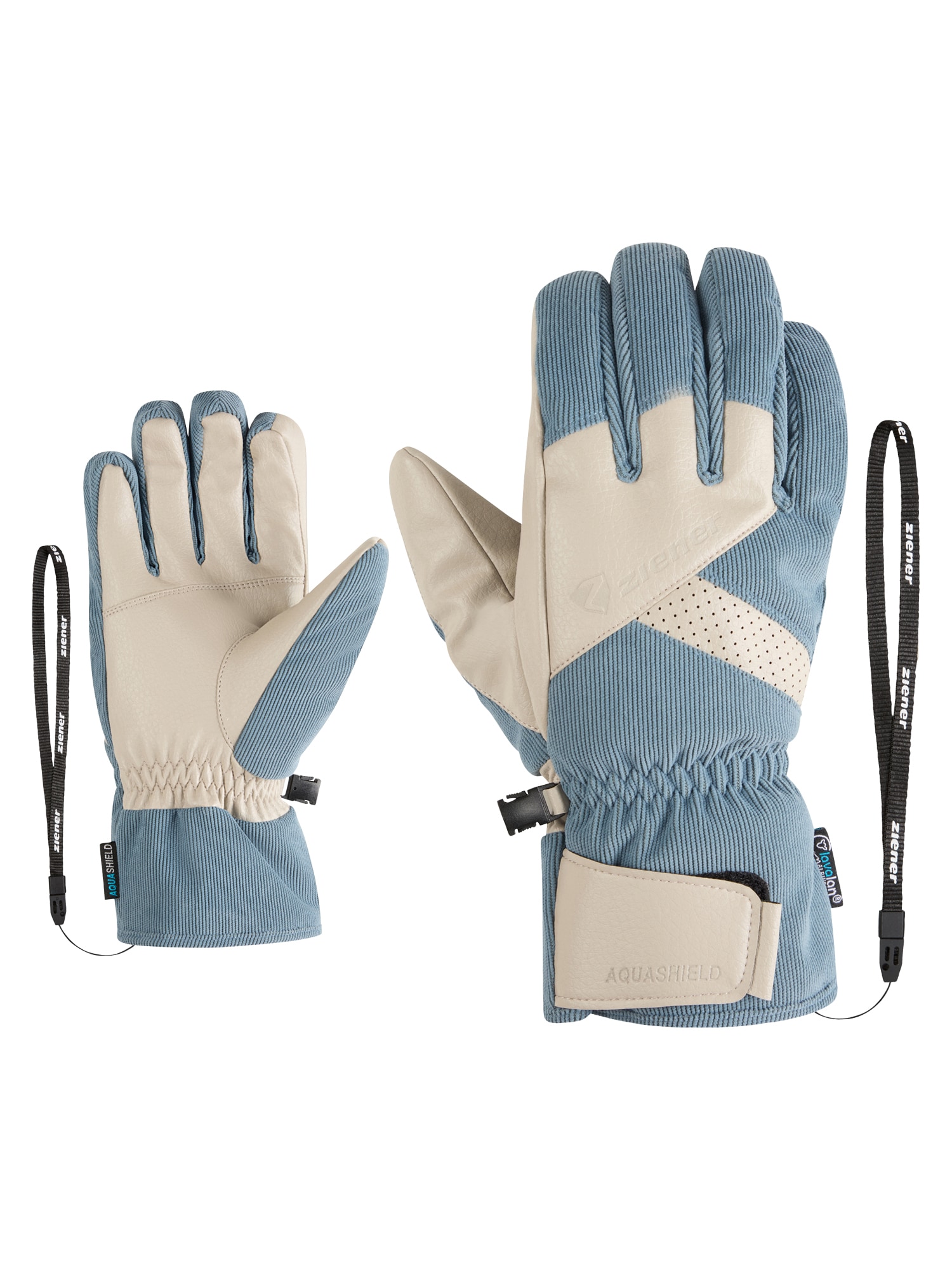 Skihandschuhe ZIENER "GETTER-Z AS AW glove man", Herren, Gr. 8,5, blau (iron sky cord), Materialmix, Handschuhe Image