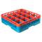 Carlisle RG161C412 OptiClean Glass Rack w/ 16 Compartments - 16 Extender, Blue