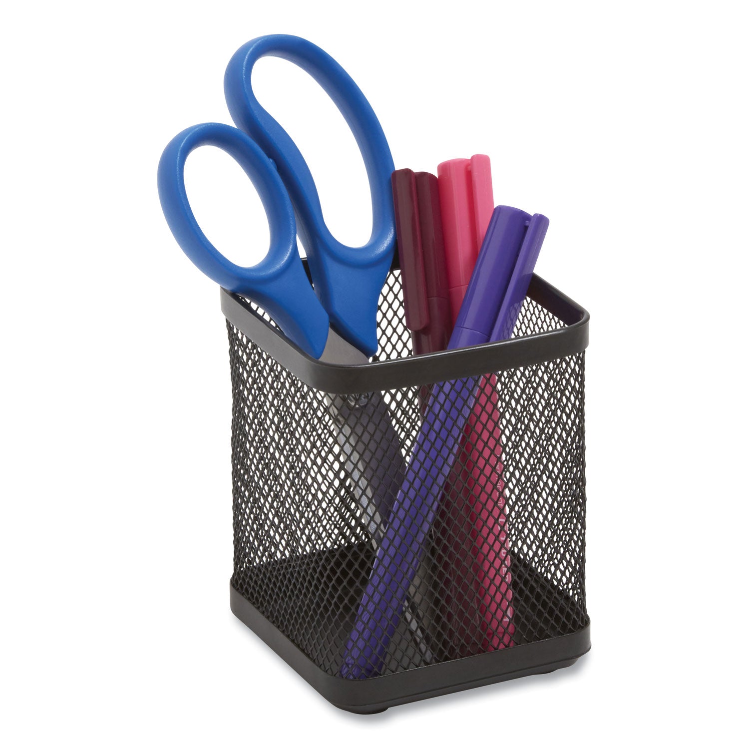 TRU RED™ 24402480 Wire Mesh Pencil Holder, 3.46 x 3.46 x 4.33, Black TUD24402480