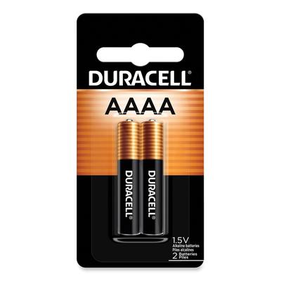 Duracell Specialty Alkaline AAAA Batteries, 1.5 V, 2/Pack (DURMX2500B2PK)