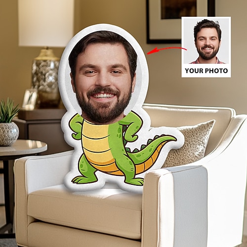 personalisiertes individuelles Foto-Gesichtskissen, kreatives DIY-Humanoid-Kissen, lustiges Geburtstagsgeschenk für Freunde, einzigartiges Bildkissen, individuelle Fotogeschenke Image