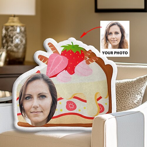 personalisiertes individuelles Gesicht Donut Kissen Eispuppe kreatives Foto Kuchen Kissen lustige Geburtstagsgeschenke einzigartiges Fotokissen individuelle Weihnachtsgeschenke Image