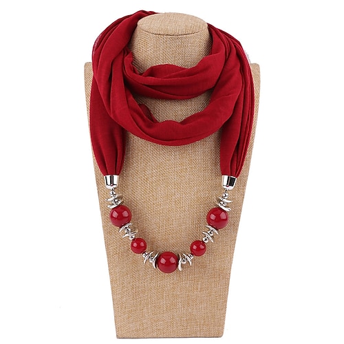 Mehrfarbige warme Schalkette für Damen – leichter Infinity-Schal mit Perlenanhänger, elegantes und modisches Accessoire für Partys und Freizeitkleidung Image