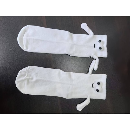 magnetische Paarsocken mit süßem Händchen-Design, lustige passende Socken für Verliebte, wadenlange Weihnachtssocken mit Magnet, Tiktok-Trendgeschenk für Paare Image