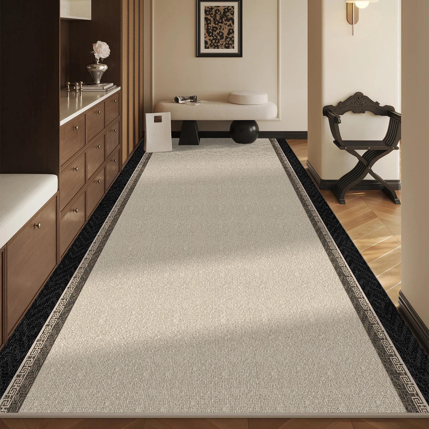 Flurteppich, Läuferteppich, lange Korridor-Bodenmatte, Eingangs-Fußmatte, große Fläche, Fußmatten, rutschfeste Heimdekoration, Mohamed Вtawхою Image