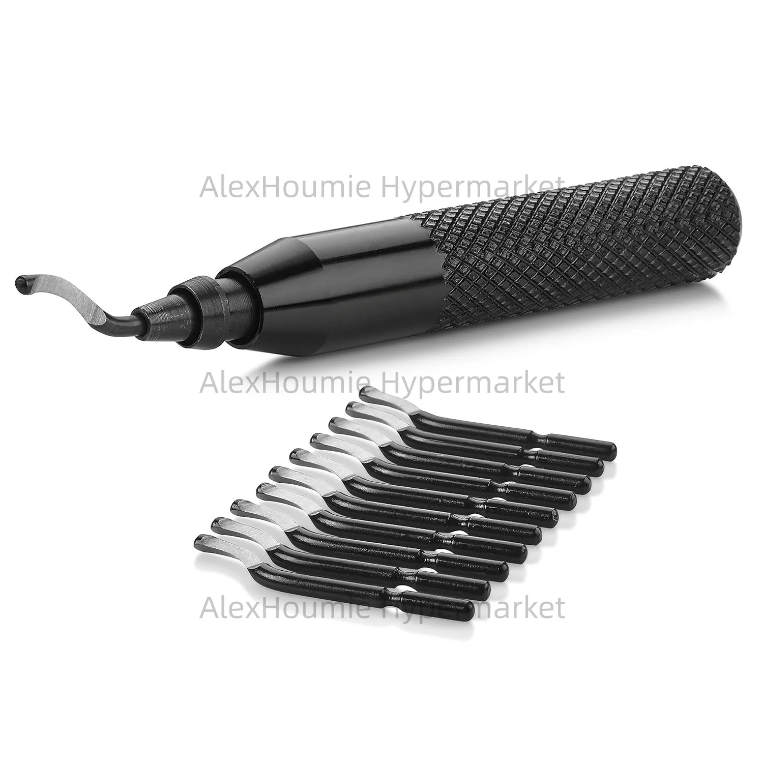 Entgratungswerkzeug mit rotierenden 10 Schnellarbeitsstahlklingen, Maschinenwerkzeug für Metall, Aluminium, Kupfer, Kunststoff, 3D-Druck, Messing Image