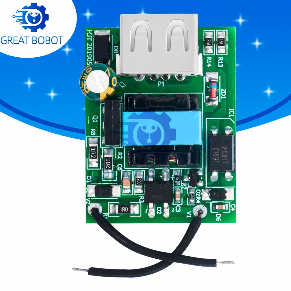BS USB DC Step-Down-Modul: Isoliertes Netzteil, Buck-Converter-Stabilisator – 12 V, 24 V, 36 V, 48 V, 72 V auf 5 V, 1 A Image