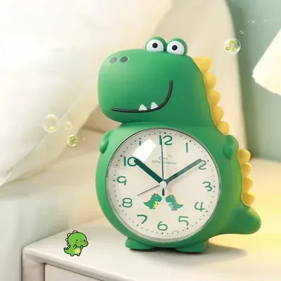 Cartoon Dinosaur Alarm Clock with Wake-up Light Specially Designed for Kids Boys Girls and Primary School Students