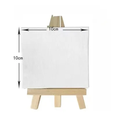 12pcs Artists 5 inch Mini Easel +3 inchx3 inch Mini Canvas Set Painting Kids Craft DIY Drawing Small Table Easel for School