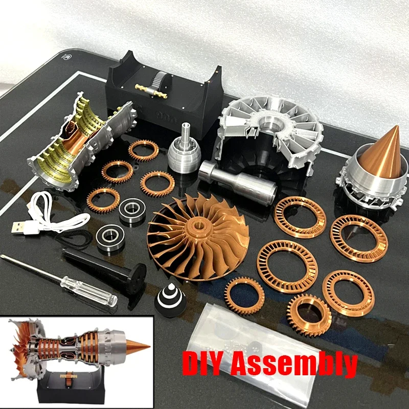 TR900 Aviation Turbofan Motor Modell DIY Modell Kit 27CM Elektrische Turbofan Motor Montage Spielzeug Kit Image