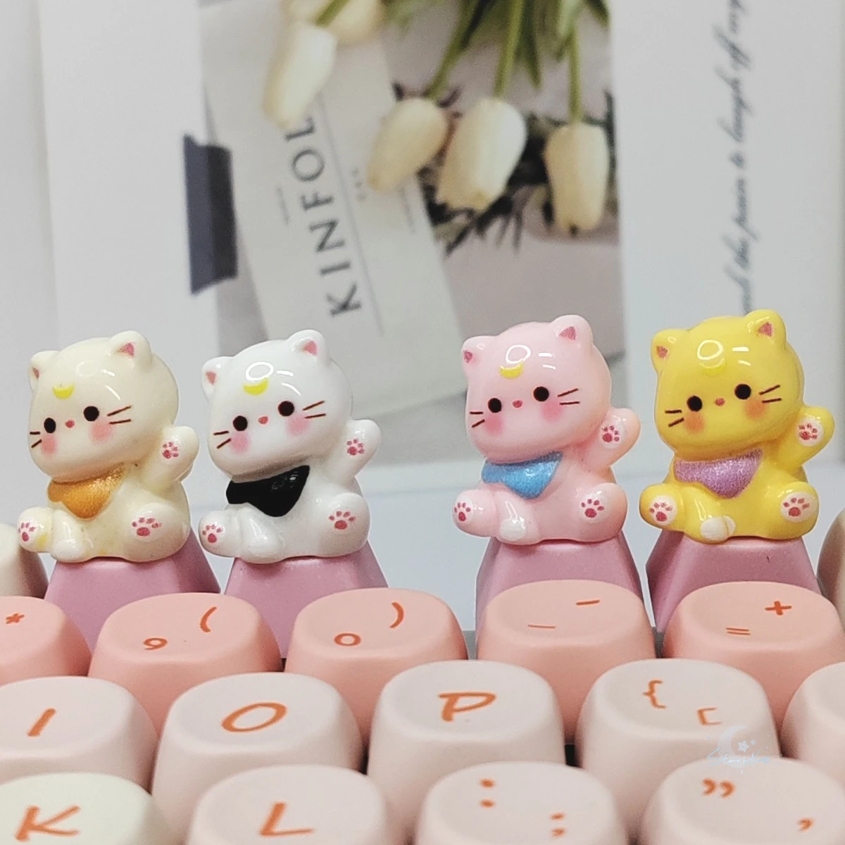 Katze Cartoon Tastenkappen Süße ESC Tastenkappen Kirschprofil Kreuzachse Mechanische Tastatur Ersatzknopf Gaming-Zubehör Image