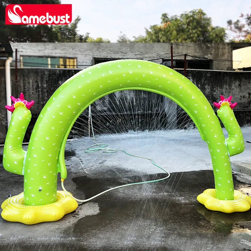 Camebust Spray Matte Pool Welle Kinder Wasser Matte Outdoor Rasen Garten Sprinkler Wasser Matte Kaktus Aufblasbare Pool Spiel Spielzeug Image