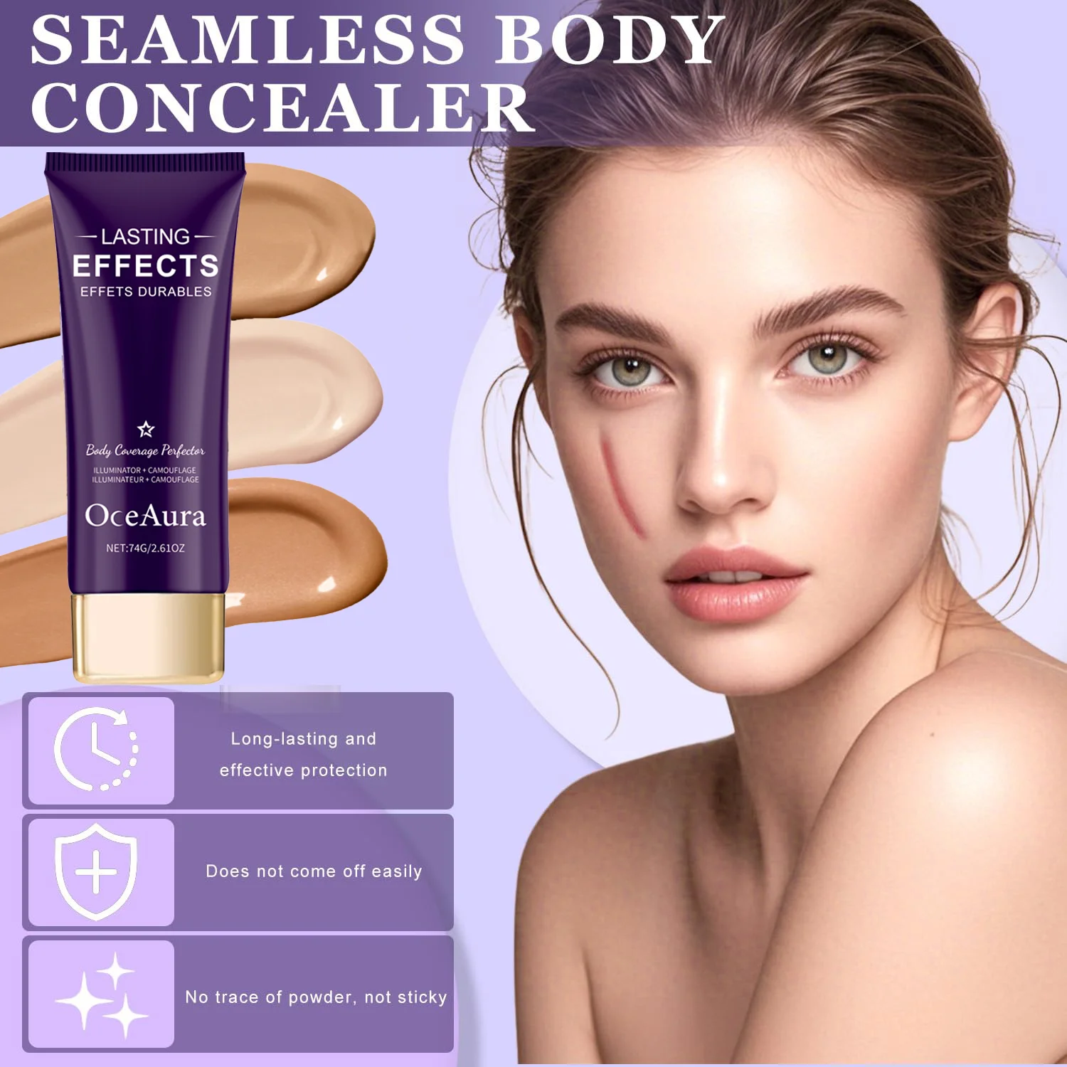 Concealer-Palette – natürlicher Elfenbein, tiefer Hautton, wasserfester Concealer, deckt Narbenunreinheiten ab, Kontur-Make-up-Set für alle Hauttöne Image