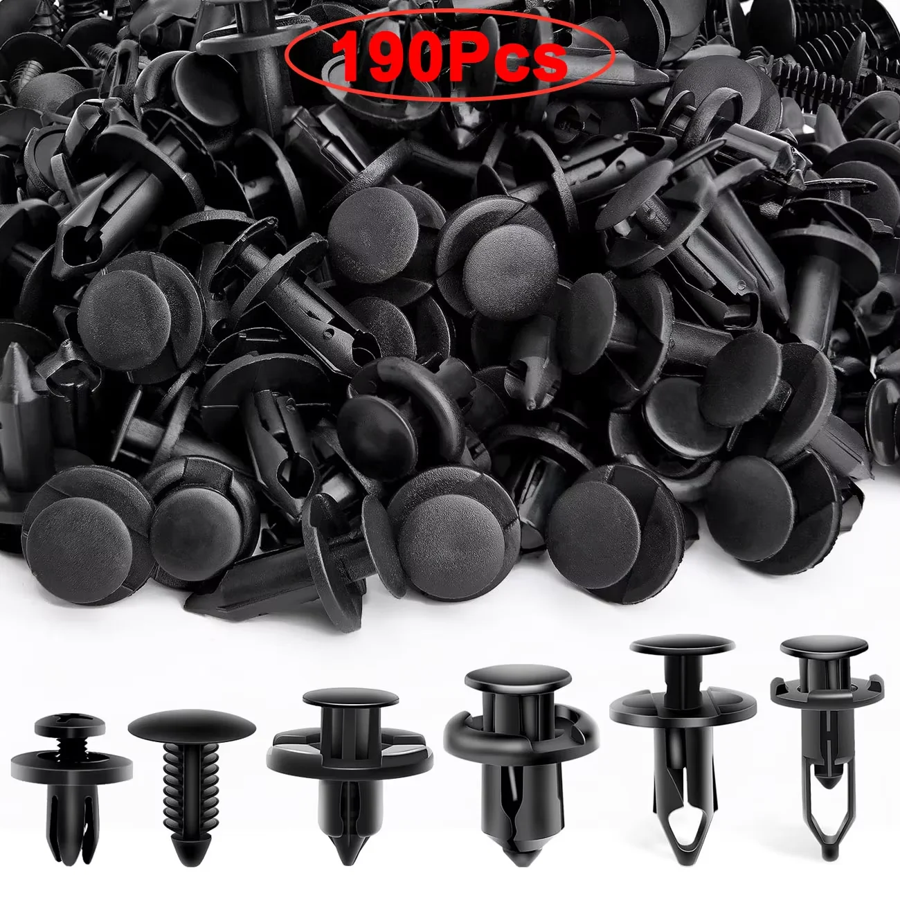 6 Größen Auto-Halteklammern, Kunststoff-Befestigungselemente, Kit, Auto-Push-Pin-Nieten-Set, Karosserie, Stoßstange, Push-Nieten-Clips ﻿ Image
