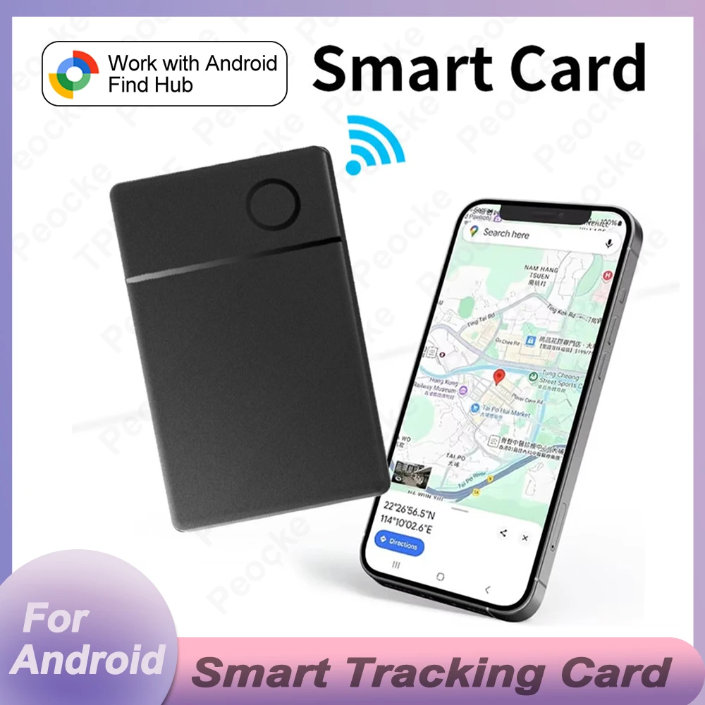 Neue Android-Geldbörse, Anti-Verlust-Karte, ultradünn, Smart Finder-Tag, wasserdicht, mit Google Find Hub, kabelloses Ladegerät, Schlüsseltasche, Auto-Finder Image