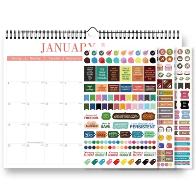 Jan.2026 - Jun.2027 Minimalist Wall Calendar With 3 Sheets Stickers, 18-month of Up-to-date Dates, Can Be Hung, Monthly Planning