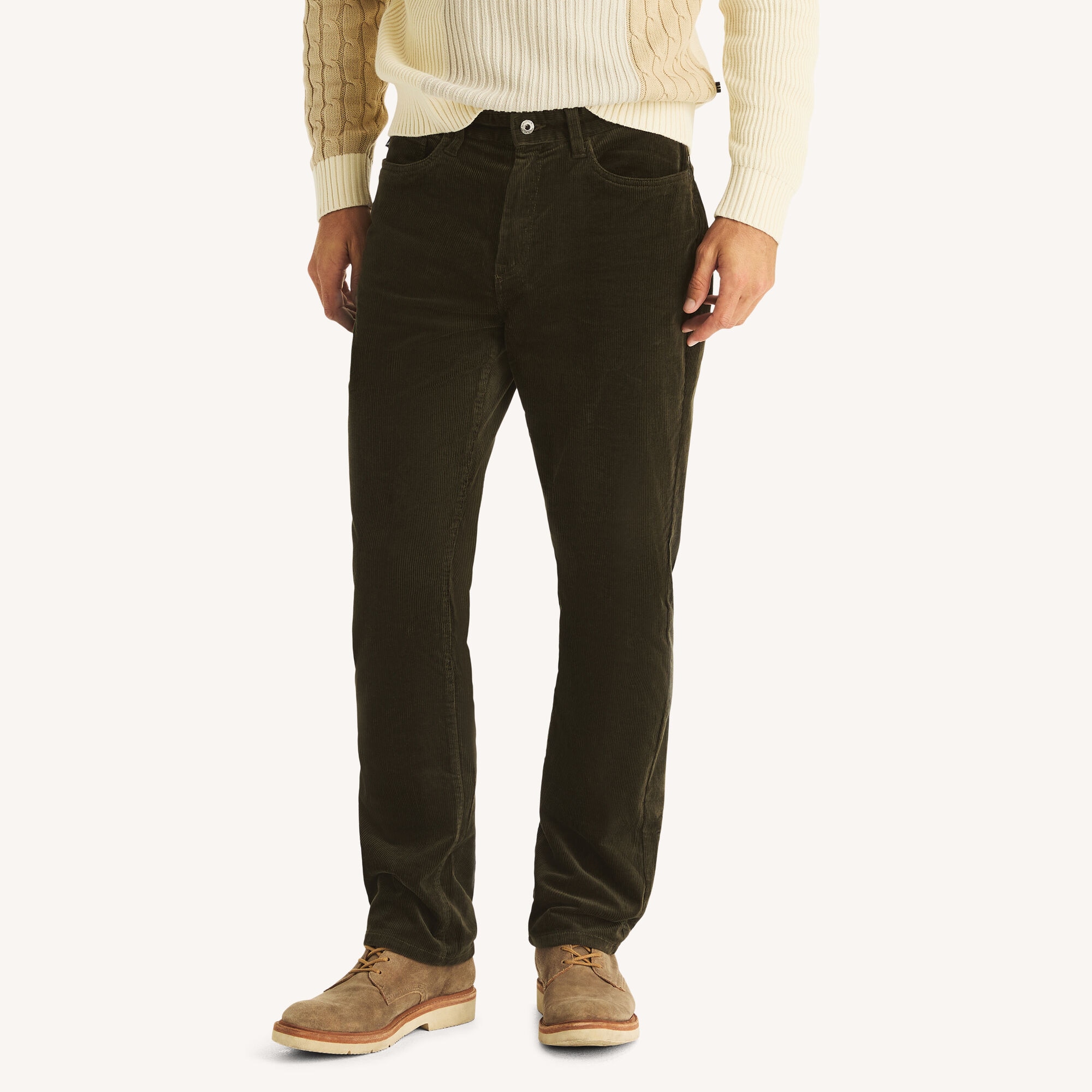 Nautica Men's Stretch Corduroy Pant 301 (Olive), 38x34