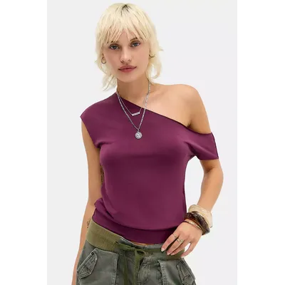 Motel Elysian Cupro Top - Purple S at Urban Outfitters