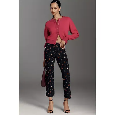 The Poppy Printed Kick-Flare Pull-On Trousers by Maeve