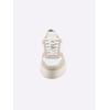 Sneaker HEINE, Damen, Gr. 37, beige (beige, weiß), Leder, Rindsleder, Veloursleder, Glattleder, sportlich, Schuhe
