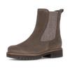 Chelseaboots GABOR "KOS", Damen, Gr. 42, grau (taupe), Veloursleder, Elastischer Einsatz, unifarben, Basic, Schuhe, Blockabsatz, Stiefelette mit meliertem Stretcheinsatz, in Extraweite K