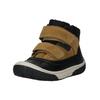 Schnürstiefelette GEOX "Geox Stiefelette Leder/Synthetik", Kinder, Gr. 25, schwarz (schwarz, gelb), Leder, Synthetik, casual, Schuhe