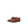Schnürschuh JACK & JONES "JFWRAYMOND", Herren, Gr. 42, braun (cognac), Leder, elegant, Schuhe, mit Ziernähte
