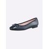 Ballerina HEINE, Damen, Gr. 38, blau (marine), Leder, Glattleder, Synthetik, modisch, Schuhe